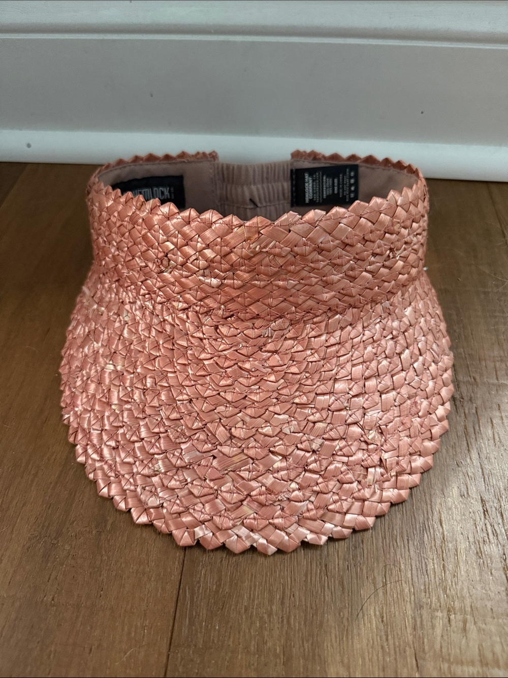 Woven Pink Straw Visor - Hemlock Hat Company